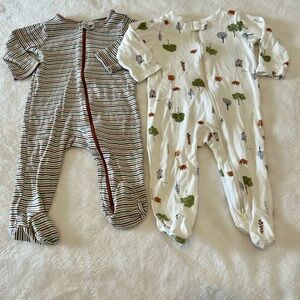 Striped and Printed Kids One Piece Pajama Set of 2- Size 9 months